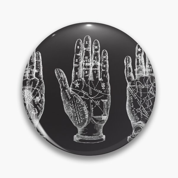 Item preview, Palmistry. Palm Reading outline drawing dark background designed and sold by LeAllureVintage.