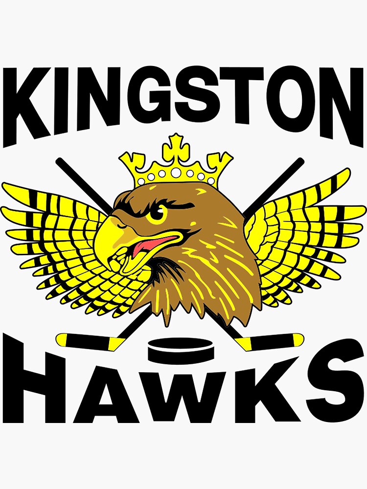 "Kingston Hawks Ice Hockey Team Retro Logo" Sticker for Sale by