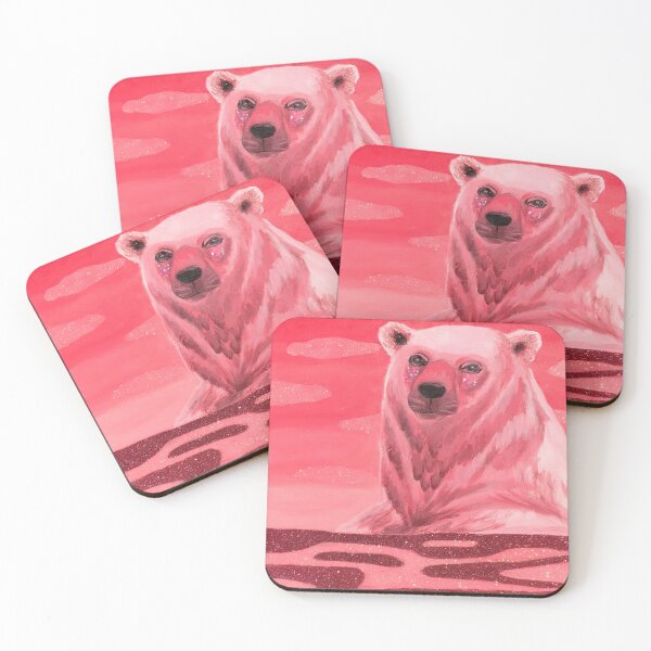 Item preview, Pink Polar Bear in Water designed and sold by PaintingByTimmy.