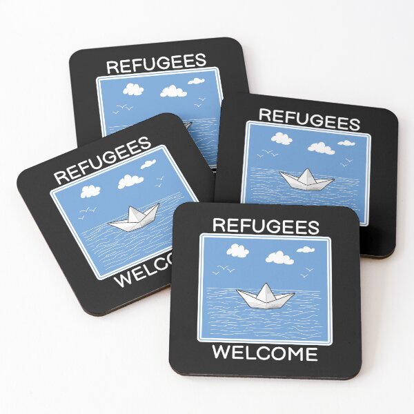 Item preview, Refugees Welcome Refugee Boat Protest Gift designed and sold by CreatDifference.