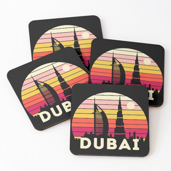 Item preview, Dubai Skyline Vintage Sunset Graphic designed and sold by Hoiho Adventure Shirts.