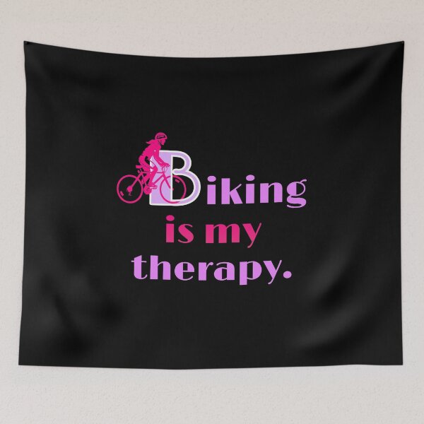 Item preview, cute biking quote. lady biker, funny bike quote, biking is my therapy designed and sold by doctors-apparel.