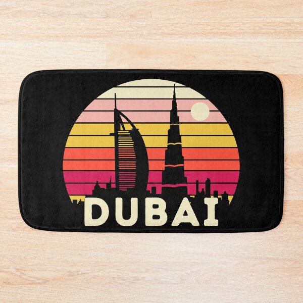 Item preview, Dubai Skyline Vintage Sunset Graphic designed and sold by Hoiho Adventure Shirts.