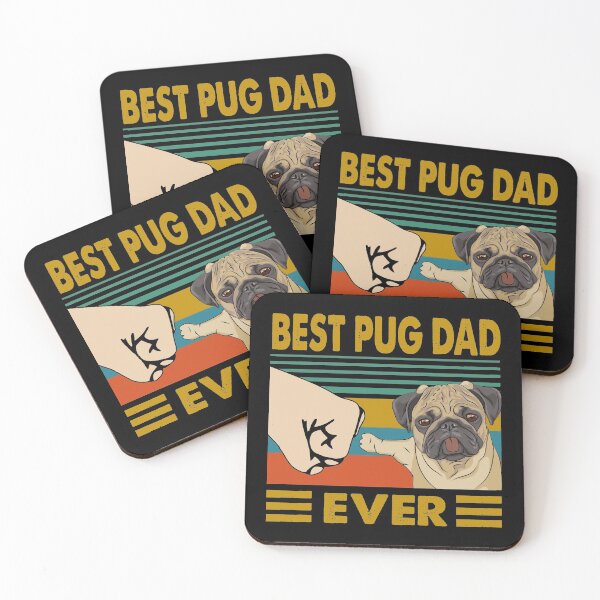 Item preview, Best Pug Dad Ever Funny Pug Dog Owner designed and sold by honeyandcotton.