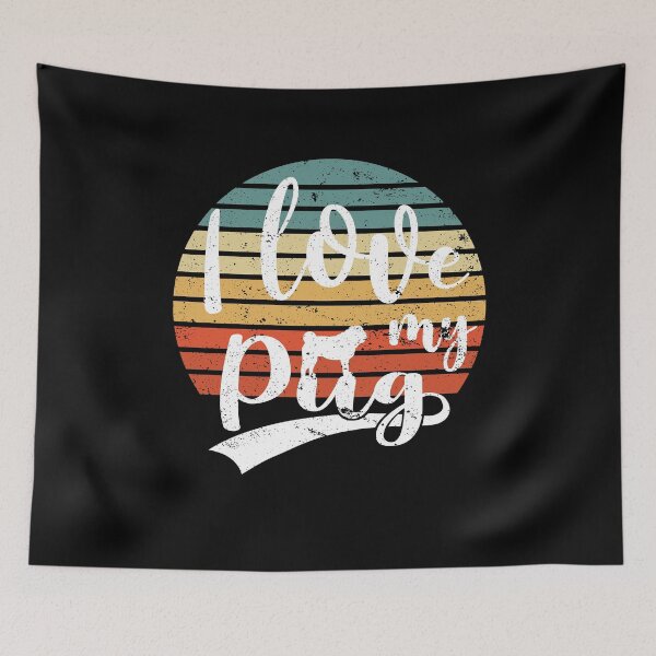 Item preview, I Love Pug Retro Gift Dog Lover designed and sold by besTmanuFacture.