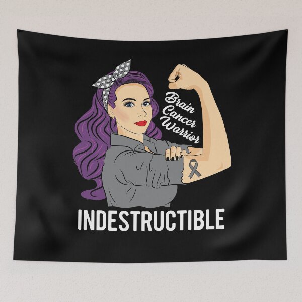 Item preview, Brain Cancer Warrior Indestructible Awareness Support designed and sold by ZNOVANNA.