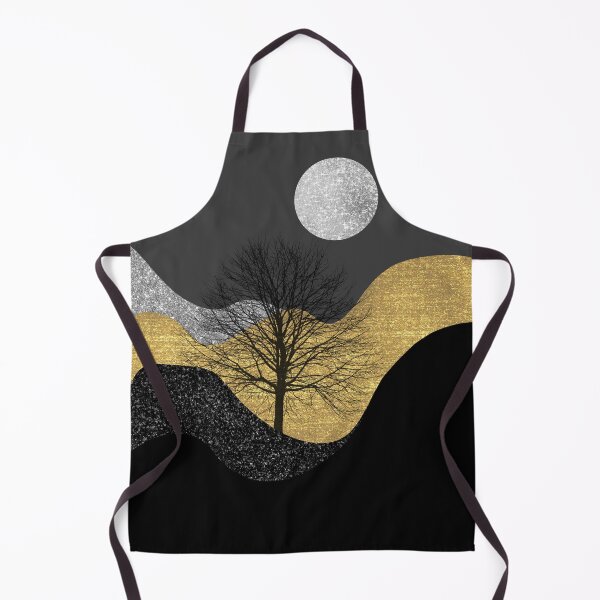 Item preview, Silver Gold Grey & Black Glitter Abstract Landscape  designed and sold by Lucky-Town-Art.