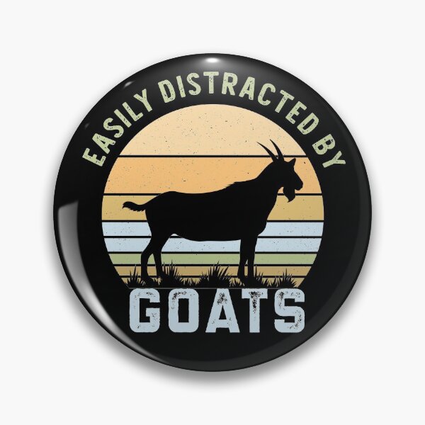 Item preview, Easily Distracted by Goats - Retro Vintage sunset - Funny Goat Lover designed and sold by NSTeeDesign.
