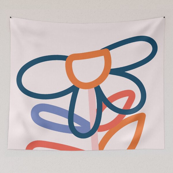 Aperçu de l'œuvre Line Art Flower Leaf, Nursery créée et vendue par technicolorable_art.