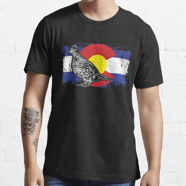 Grouse Hunting Colorado Map T Shirt Grouse Hunting Hunter Tshirt Grouse Hunting Colorado Map Shirt Vintage Gift Essential T-Shirt