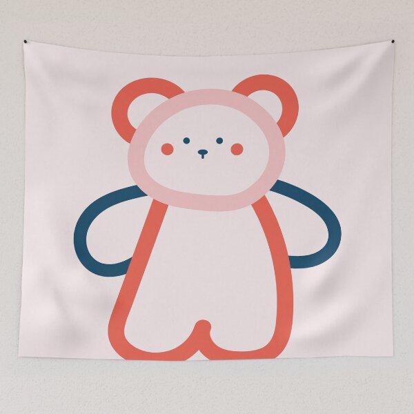 Aperçu de l'œuvre Line Art, Bear, Nursery Decor créée et vendue par technicolorable_art.