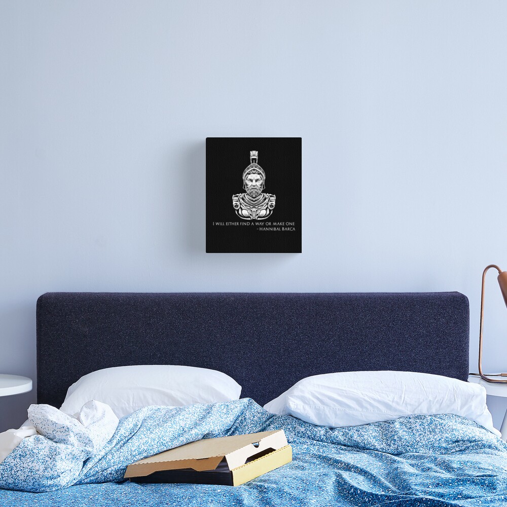 Motivational Hannibal Barca Quote - I Will Either Find A Way Or Make One. Canvas Print
