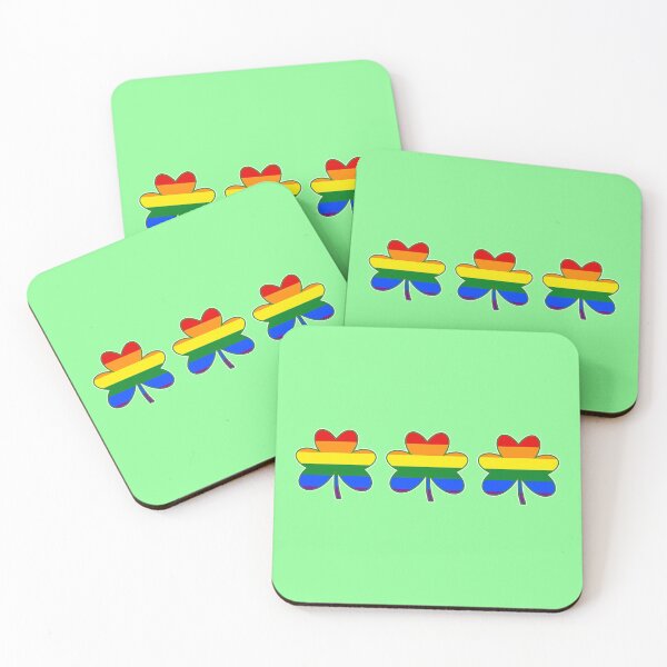 Item preview, LGBT Flag Colour Shamrocks designed and sold by akaiawa.