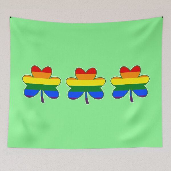 Item preview, LGBT Flag Colour Shamrocks designed and sold by akaiawa.