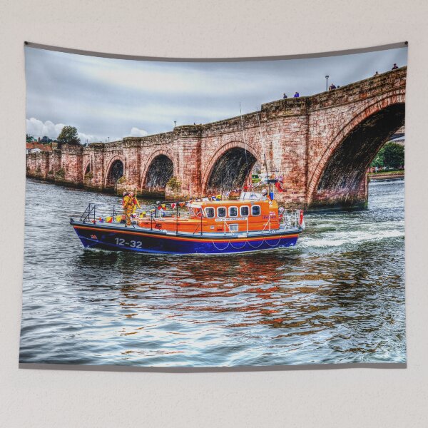 Item preview, Berwick Upon Tweed RNLI Lifeboat And Old Bridge designed and sold by Paul Thompson Photography.