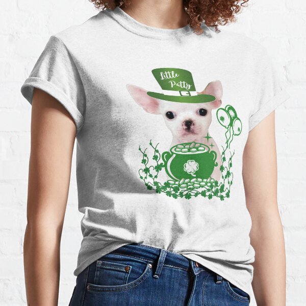 Little Patty Chihuahua Pup with Pot of Gold Classic T-Shirt