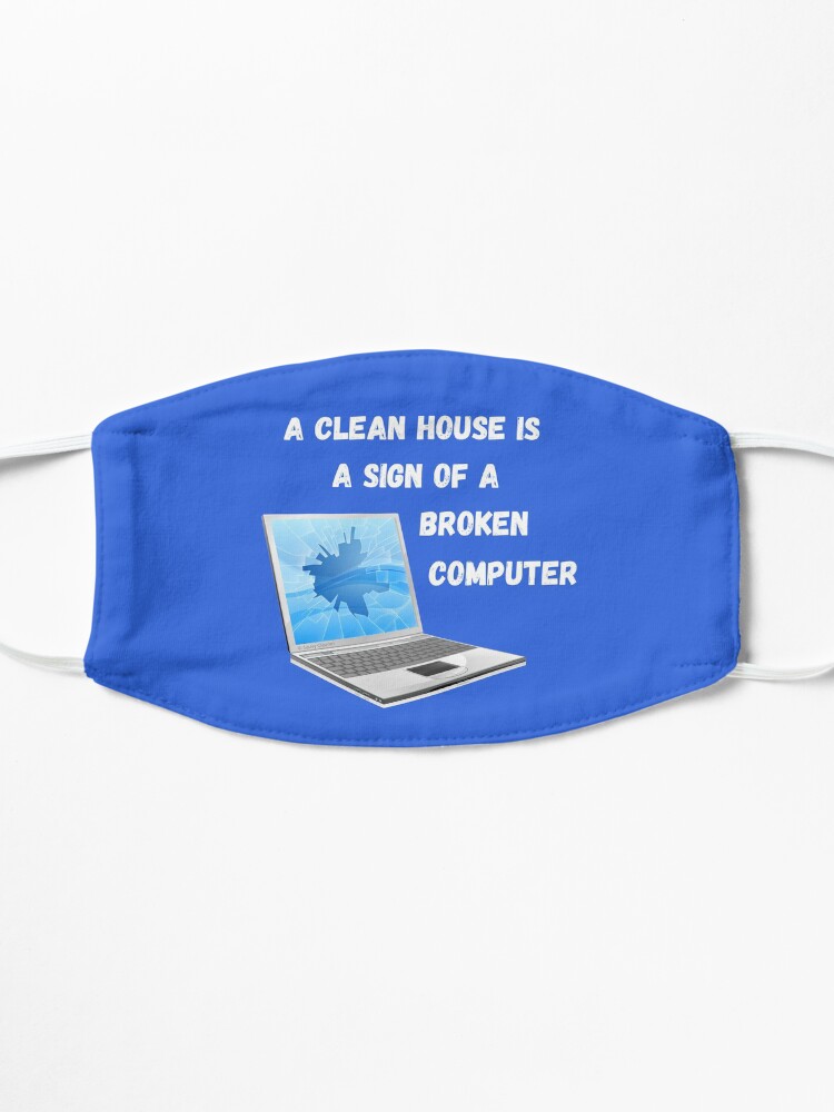 Alternate view of Broken Computer Cleaning Lady Gift Humor Mask