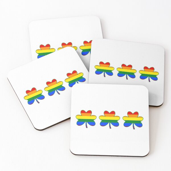 Item preview, LGBT Flag Colour Shamrocks 2 designed and sold by akaiawa.