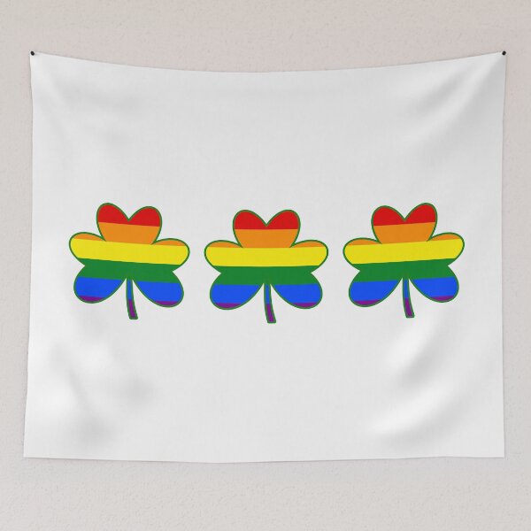 Item preview, LGBT Flag Colour Shamrocks 2 designed and sold by akaiawa.