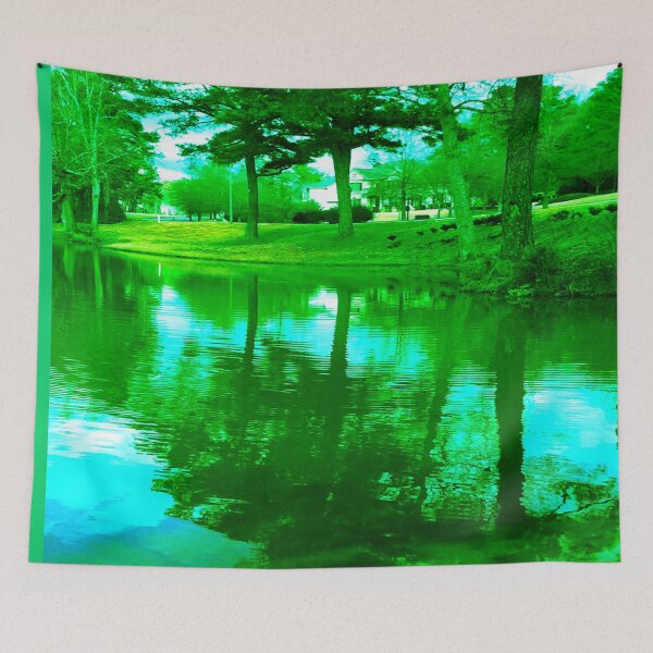 Item preview, Vintage Tint Early Winter Landscape Reflection of Nature at The Lakes at Cedar Grove Surrounded by Houses and Trees designed and sold by NadeenInspires.