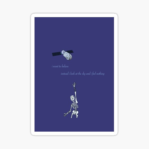 Vista previa del artículo con la obra «Quiero creer, en cambio miro al cielo y no siento nada satélite chino», diseñado y vendido por emproct.