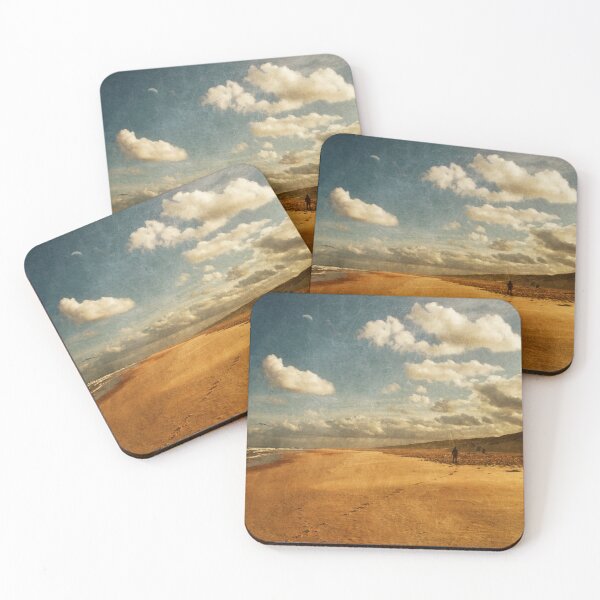 Item preview, Beach Serenity - Wanderer on a Beach at Sunrise designed and sold by Dyrk Wyst Redbubble Shop.