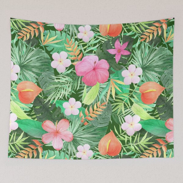 Item preview, Tropical leaves pattern designed and sold by ArtStyleAlice.