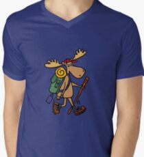 Funny Cool Moose Hiker Men's V-Neck T-Shirt