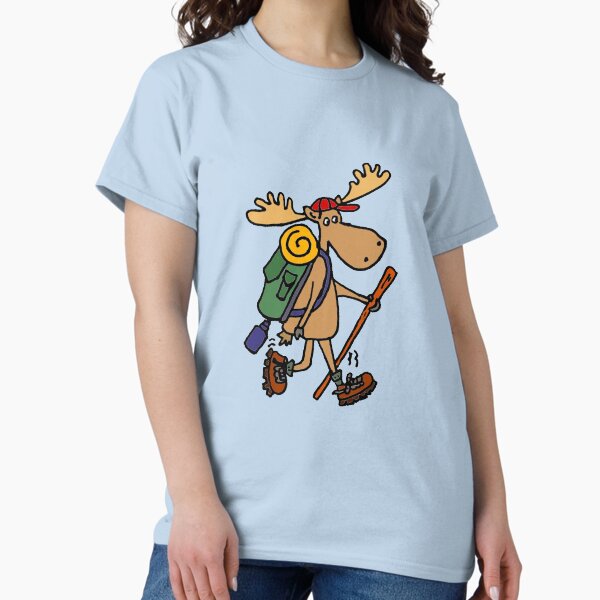 Vista previa del artículo con la obra «Divertido Cool Moose Hiker», diseñado y vendido por Nature's Fancy.