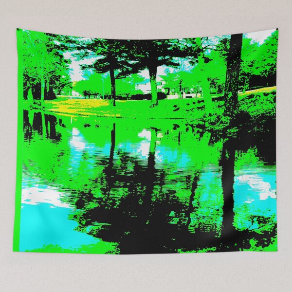 Item preview, Classic Vintage Tint Early Winter Landscape Reflection of Nature at The Lakes at Cedar Grove Surrounded by Houses and Trees designed and sold by NadeenInspires.