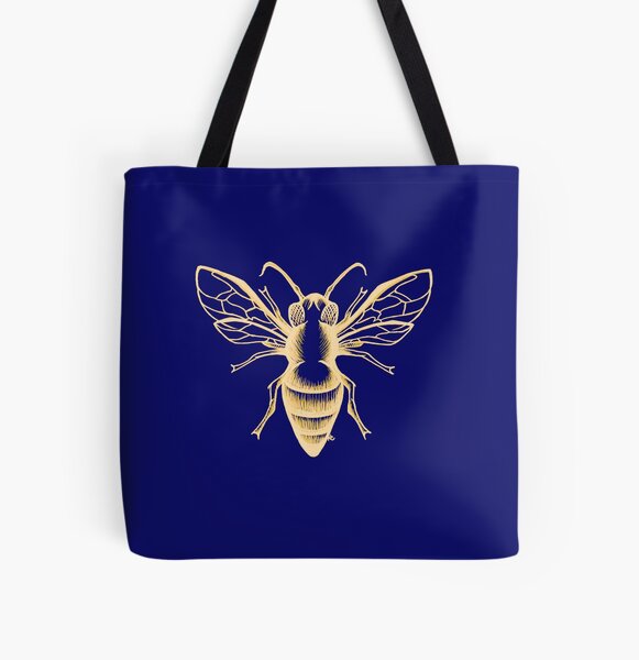 Golden Honey Bee All Over Print Tote Bag