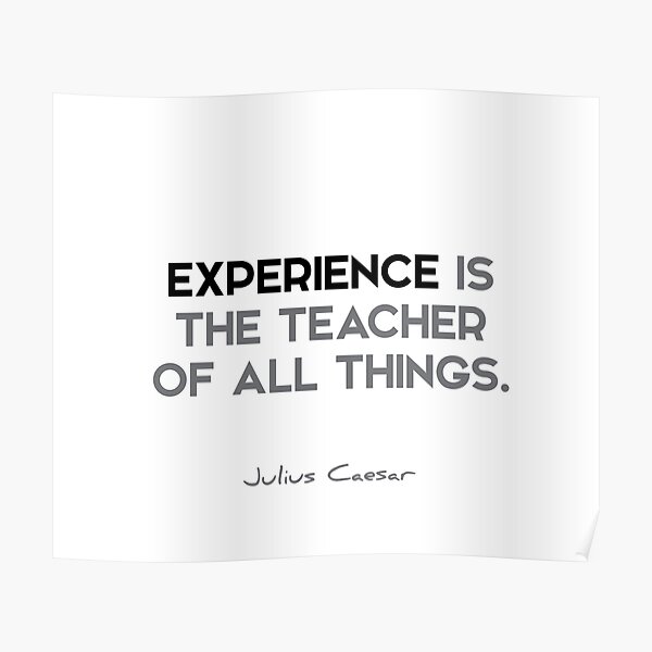 Julius Caesar quotes - Experience is the teacher of all things. Poster
