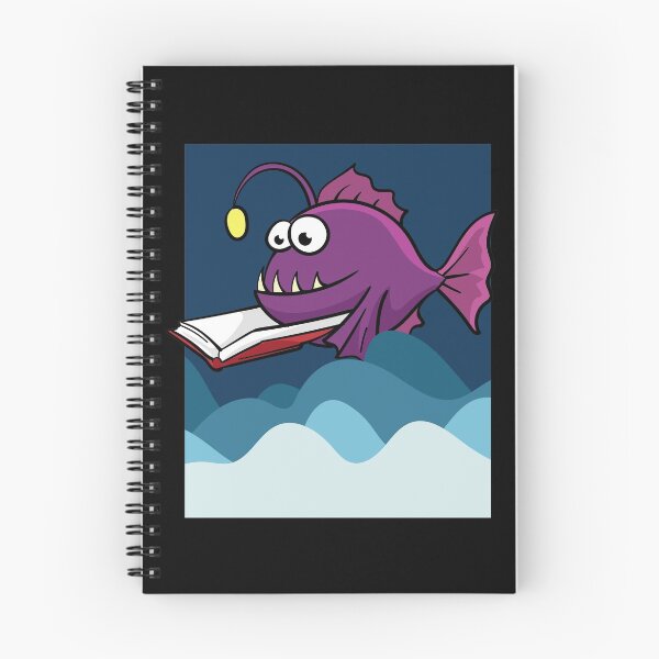 Item preview, Cute lantern fish with book designed and sold by ElBeDesigns.
