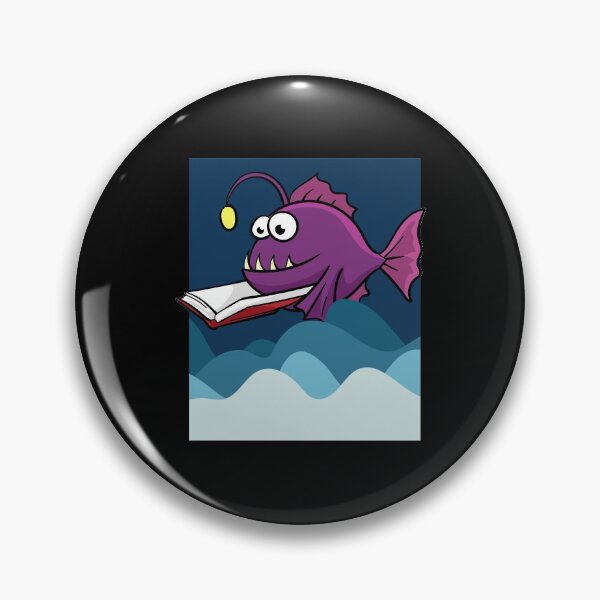 Item preview, Cute lantern fish with book designed and sold by ElBeDesigns.