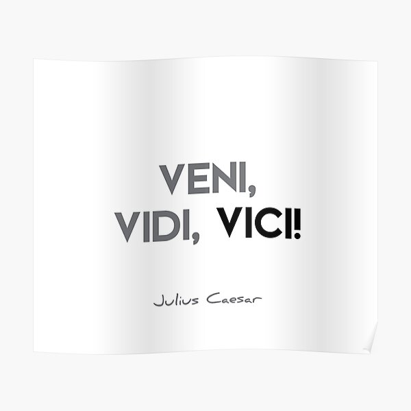 Julius Caesar quotes - Veni, vidi, vici! Poster