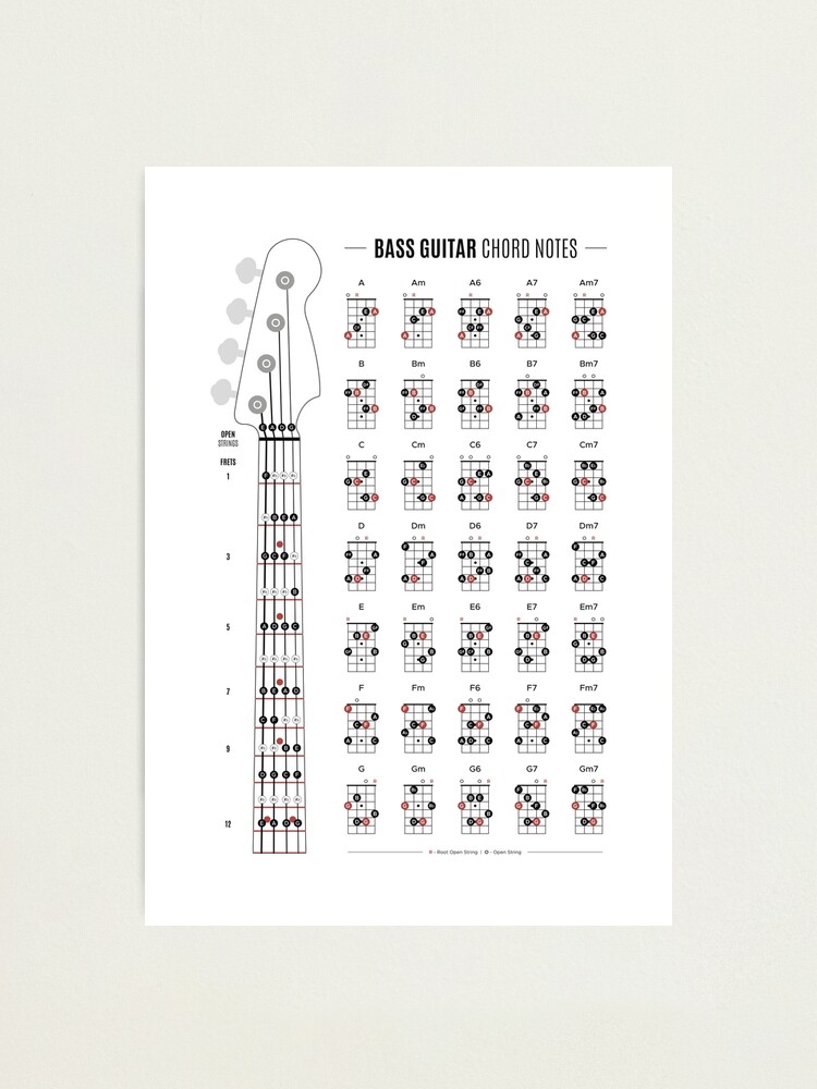 Bass Guitar Chord & Fretboard Notes Photographic Print for Sale by  pennyandhorse