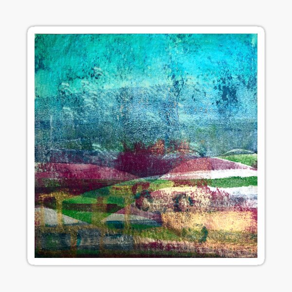 Abstract landscape art print Sticker