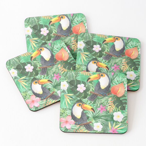 Item preview, Tropical tucan pattern designed and sold by ArtStyleAlice.