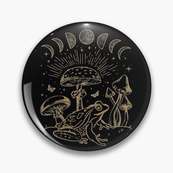 Item preview, Dark Academia Frog Under Mushroom: Cottagecore Aesthetic with Goth Mystique, Edgy Fairygrunge Theme, Forest Psychedelic Nature and Witchy designed and sold by MinistryOfFrogs.