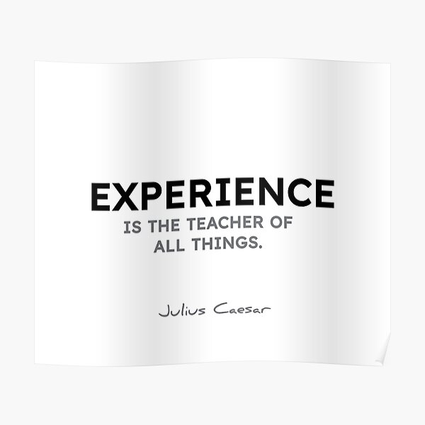 Julius Caesar quotes - Experience is the teacher of all things. Poster