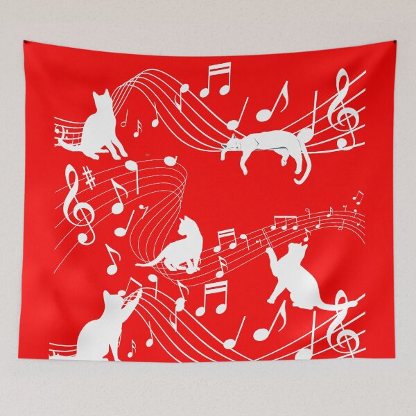 Item preview, Cats and music for cats lovers red designed and sold by Zukhra79.