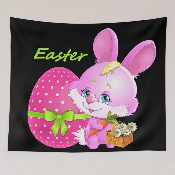 Item preview, Baby Easter Bunny With Egg Carrot And Basket With Flowers designed and sold by TrendySpace.