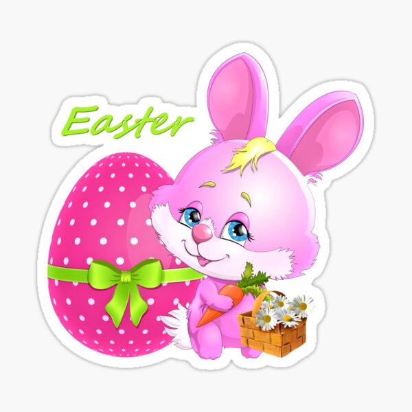Item preview, Baby Easter Bunny With Egg Carrot And Basket With Flowers designed and sold by TrendySpace.