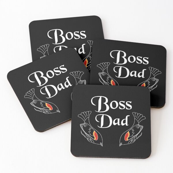 Item preview, "Boss Dad" Chalkboard Text w Swooping Red Wing Bird designed and sold by grounds.