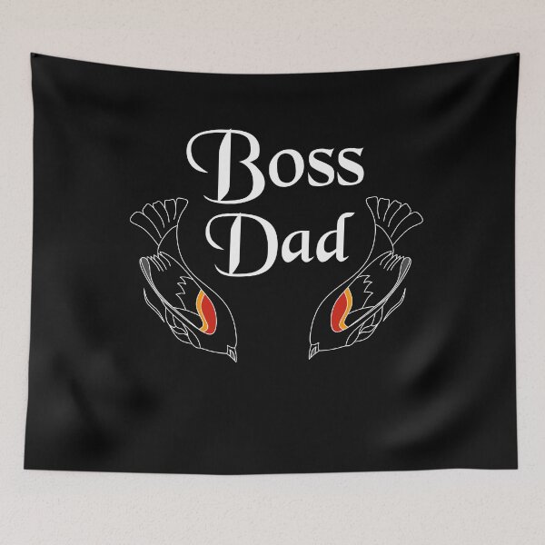 Item preview, "Boss Dad" Chalkboard Text w Swooping Red Wing Bird designed and sold by grounds.