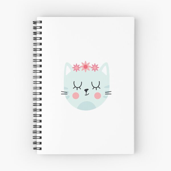 Item preview, Blue Cat with Flowers  designed and sold by Mimi  + Kate.