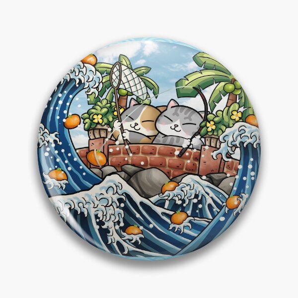 Item preview, Chubby Cats Fishing Mandarin Orange designed and sold by Takeda-art.