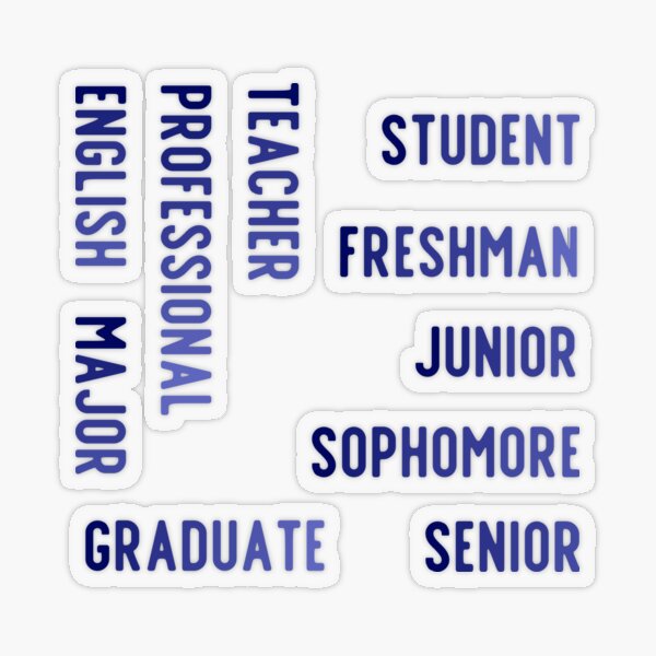 English Student Stages to Professional Pack Transparent Sticker