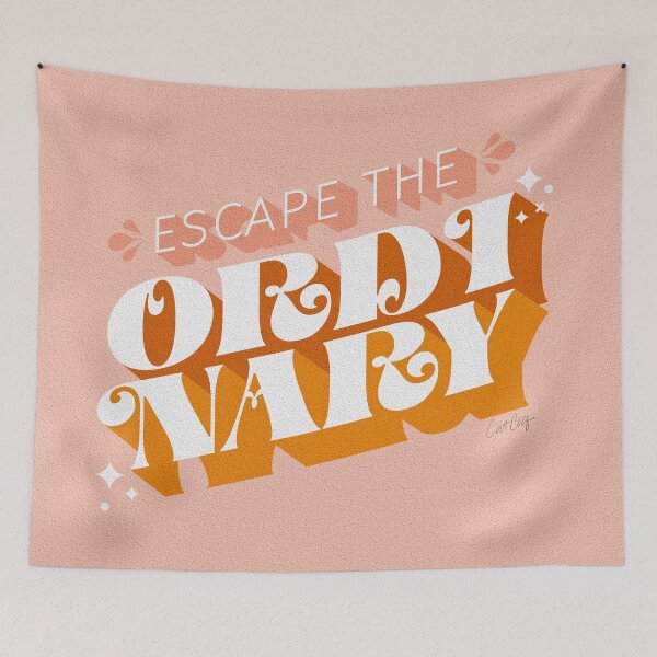 Item preview, Escape the Ordinary – Blush & Tangerine designed and sold by Cat Coquillette.