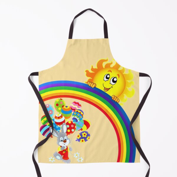 Item preview, Funny Easter Bunny With Balloons Easter Eggs And Rainbow  designed and sold by TrendySpace.